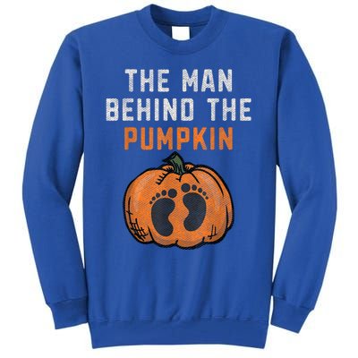 The Man Behind The Pumpkin Dad Halloween Pregnancy Reveal Tall Sweatshirt