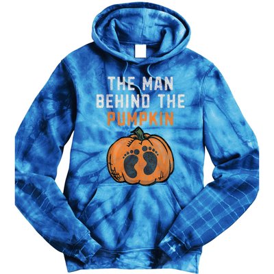 The Man Behind The Pumpkin Dad Halloween Pregnancy Reveal Tie Dye Hoodie