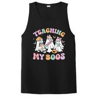 Teaching My Boos Cute Book Ghost Groovy Teacher Halloween PosiCharge Competitor Tank