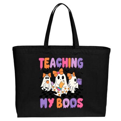 Teaching My Boos Coquette Ghost Teacher Cotton Canvas Jumbo Tote