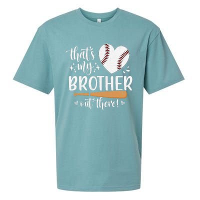 That's My Brother Out There Baseball Sister Mother's Day Sueded Cloud Jersey T-Shirt