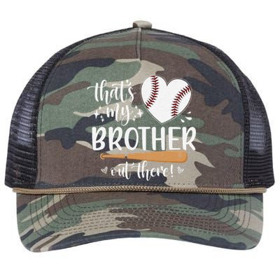 ThatS My Brother Out There Baseball For Sister Brother Retro Rope Trucker Hat Cap