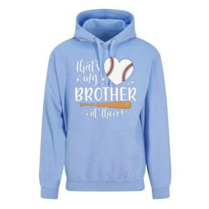 ThatS My Brother Out There Baseball For Sister Brother Unisex Surf Hoodie