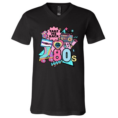 Take Me Back To The 80s Retro V-Neck T-Shirt