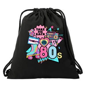 Take Me Back To The 80s Retro Drawstring Bag