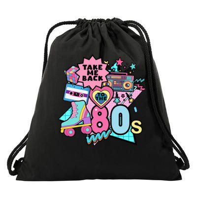 Take Me Back To The 80s Retro Drawstring Bag