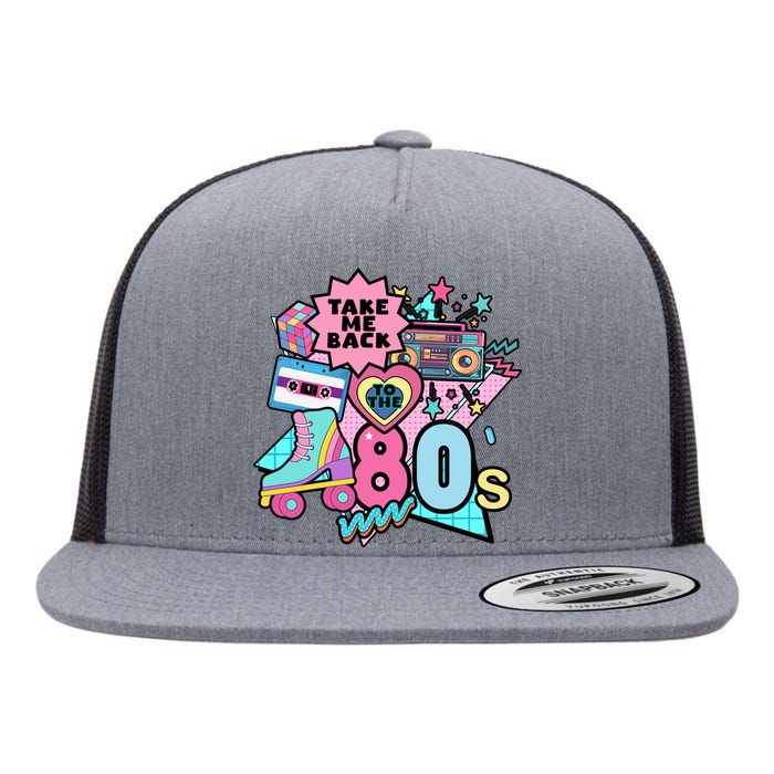 Take Me Back To The 80s Retro Flat Bill Trucker Hat