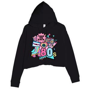 Take Me Back To The 80s Retro Crop Fleece Hoodie