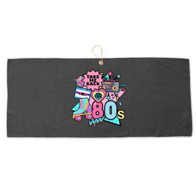 Take Me Back To The 80s Retro Large Microfiber Waffle Golf Towel