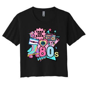 Take Me Back To The 80s Retro Women's Crop Top Tee