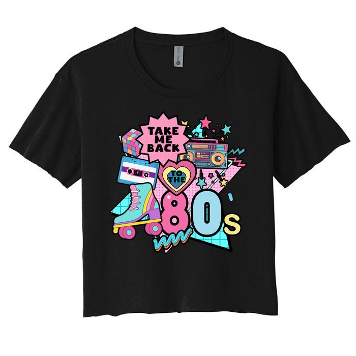 Take Me Back To The 80s Retro Women's Crop Top Tee