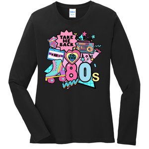 Take Me Back To The 80s Retro Ladies Long Sleeve Shirt