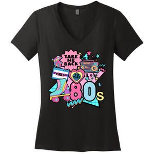 Take Me Back To The 80s Retro Women's V-Neck T-Shirt