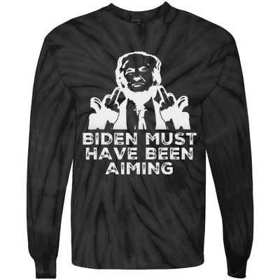 Trump Meme Butler Rally 2024 Bold Design Tie-Dye Long Sleeve Shirt