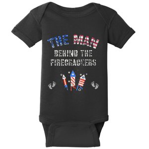 The Man Behind the Twins FIRECRACKERS 4th of July Expecting Baby Bodysuit