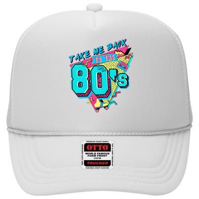 Take Me Back To The 80s Retro Vintage High Crown Mesh Back Trucker Hat