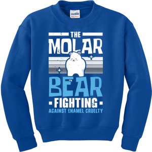 The Molar Bear Fighting Against Enamel Cruelty Tooth Fairy Funny Gift Kids Sweatshirt