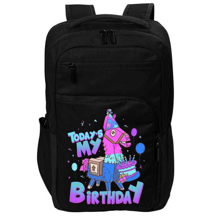 Todays My Birthday Llama Birthday Boy K.Ids Llama Decor Gift Impact Tech Backpack