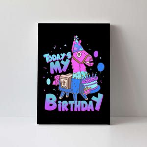 Todays My Birthday Llama Birthday Boy K.Ids Llama Decor Gift Canvas