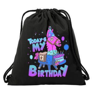 Todays My Birthday Llama Birthday Boy K.Ids Llama Decor Gift Drawstring Bag