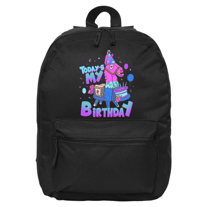 Todays My Birthday Llama Birthday Boy K.Ids Llama Decor Gift 16 in Basic Backpack