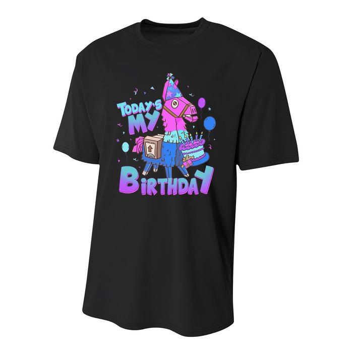 Todays My Birthday Llama Birthday Boy K.Ids Llama Decor Gift Youth Performance Sprint T-Shirt