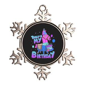 Todays My Birthday Llama Birthday Boy K.Ids Llama Decor Gift Metallic Star Ornament