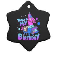 Todays My Birthday Llama Birthday Boy K.Ids Llama Decor Gift Ceramic Star Ornament