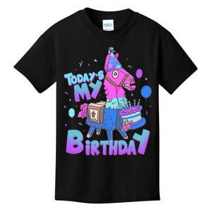 Todays My Birthday Llama Birthday Boy K.Ids Llama Decor Gift Kids T-Shirt