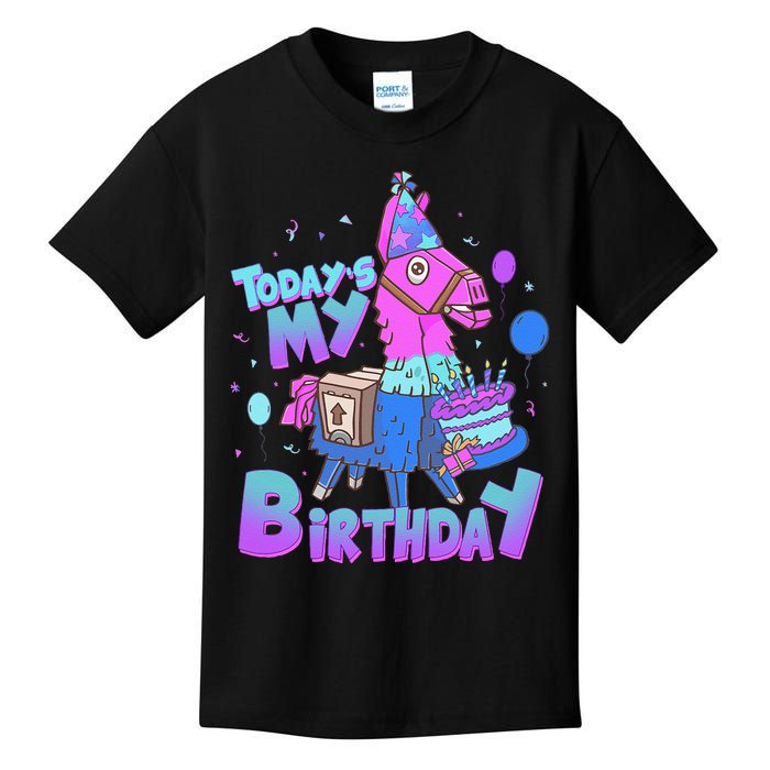 Todays My Birthday Llama Birthday Boy K.Ids Llama Decor Gift Kids T-Shirt