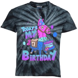 Todays My Birthday Llama Birthday Boy K.Ids Llama Decor Gift Kids Tie-Dye T-Shirt