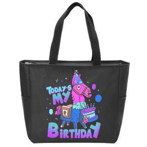 Todays My Birthday Llama Birthday Boy K.Ids Llama Decor Gift Zip Tote Bag