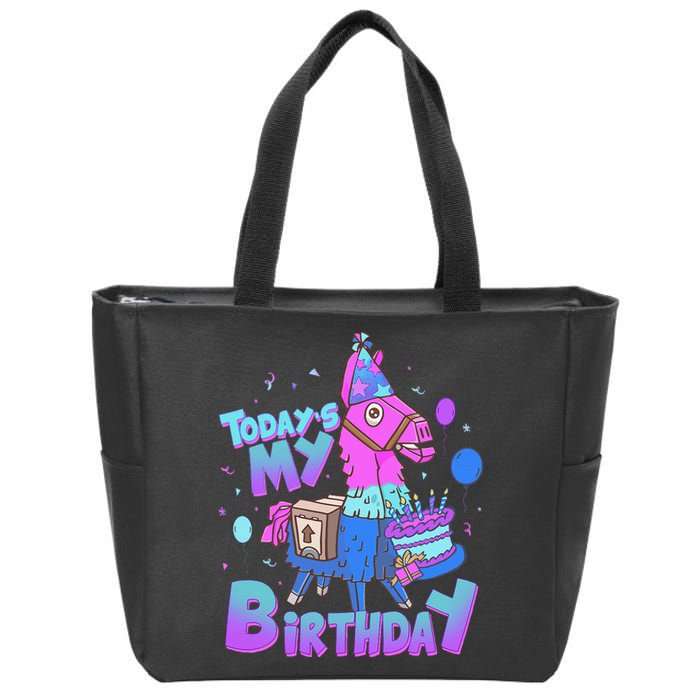 Todays My Birthday Llama Birthday Boy K.Ids Llama Decor Gift Zip Tote Bag