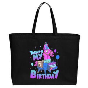 Todays My Birthday Llama Birthday Boy K.Ids Llama Decor Gift Cotton Canvas Jumbo Tote