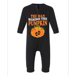 The Man Behind The Pumpkin Dad Halloween Pregnancy Reveal Infant Fleece One Piece