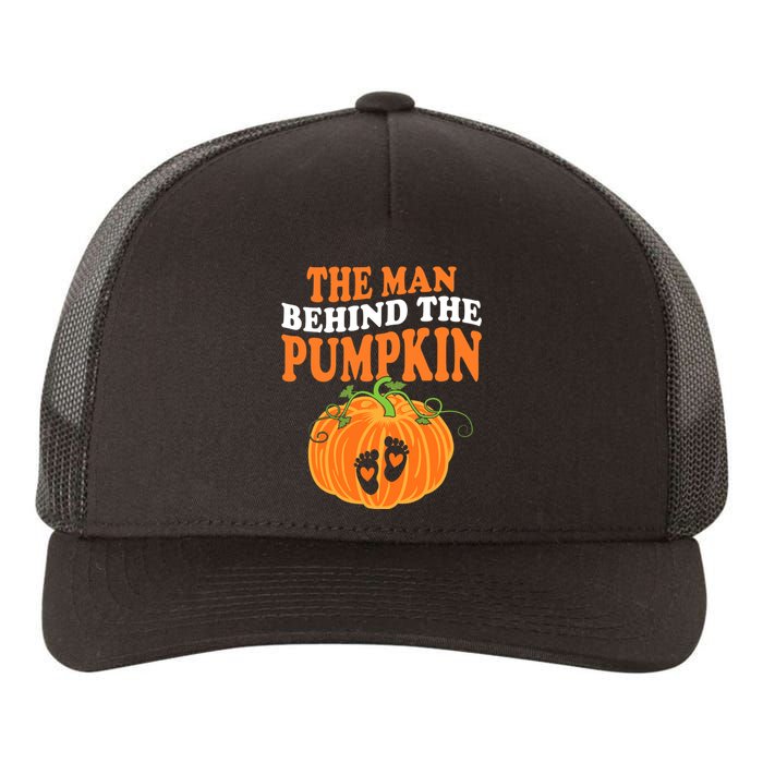 The Man Behind The Pumpkin Dad Halloween Pregnancy Reveal Yupoong Adult 5-Panel Trucker Hat