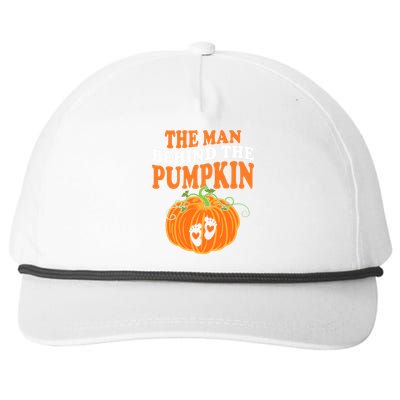 The Man Behind The Pumpkin Dad Halloween Pregnancy Reveal Snapback Five-Panel Rope Hat