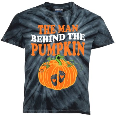 The Man Behind The Pumpkin Dad Halloween Pregnancy Reveal Kids Tie-Dye T-Shirt