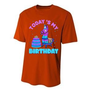 Todays My Birthday Llama Boy Family Party Decorations Performance Sprint T-Shirt