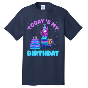 Todays My Birthday Llama Boy Family Party Decorations Tall T-Shirt