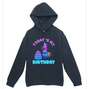 Todays My Birthday Llama Boy Family Party Decorations Urban Pullover Hoodie