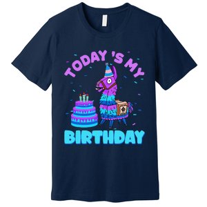 Todays My Birthday Llama Boy Family Party Decorations Premium T-Shirt