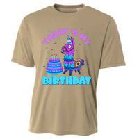 Todays My Birthday Llama Boy Family Party Decorations Cooling Performance Crew T-Shirt