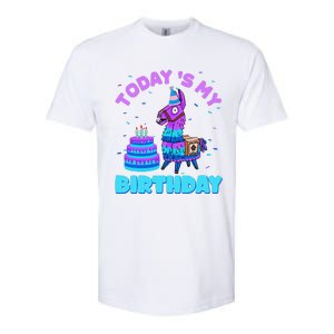 Todays My Birthday Llama Boy Family Party Decorations Softstyle CVC T-Shirt