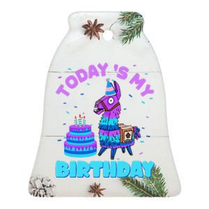 Todays My Birthday Llama Boy Family Party Decorations Ceramic Bell Ornament