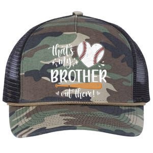 Thats My Brother Out There Baseball Sisters Day Retro Rope Trucker Hat Cap