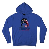 Trump Messy Bun Trump 2024 Election American Flag Meaningful Gift Hoodie