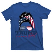 Trump Messy Bun Trump 2024 Election American Flag Meaningful Gift T-Shirt