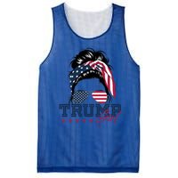 Trump Messy Bun Trump 2024 Election American Flag Meaningful Gift Mesh Reversible Basketball Jersey Tank