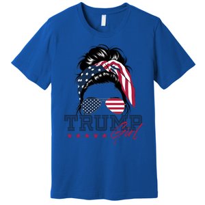 Trump Messy Bun Trump 2024 Election American Flag Meaningful Gift Premium T-Shirt